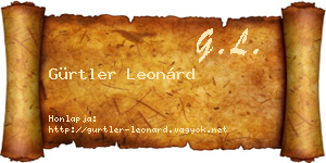 Gürtler Leonárd névjegykártya
